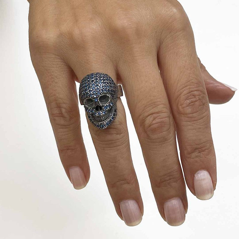 Anillo Calavera Blue en Plata 925 Durras