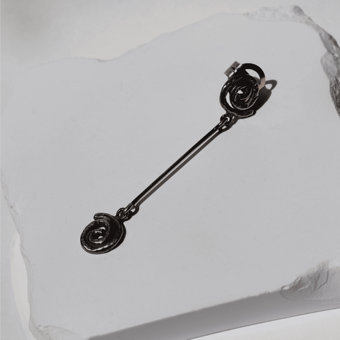 Pendientes Mujer Yamiyo colgantes largos con epirales de plata 925