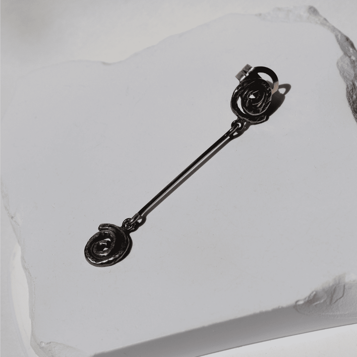 Pendientes Mujer Yamiyo colgantes largos con epirales de plata 925