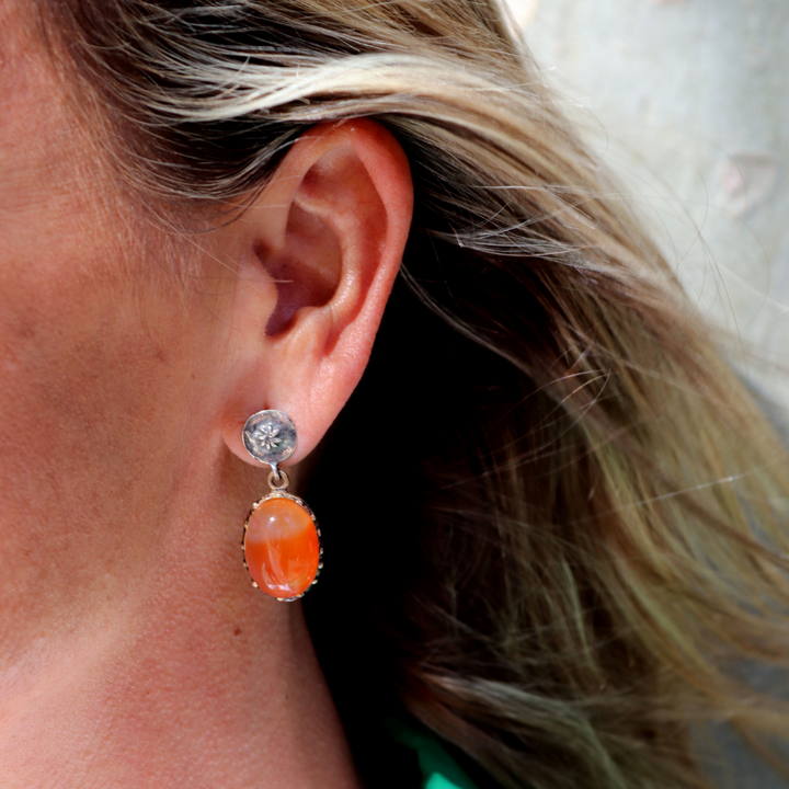 Damen Ohrringe Rin aus Karneol und 925 Silber