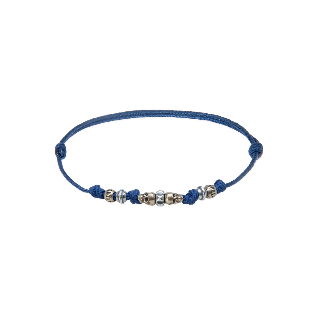 Pulsera Calavera Paprika de Plata 925, bronce y nylon