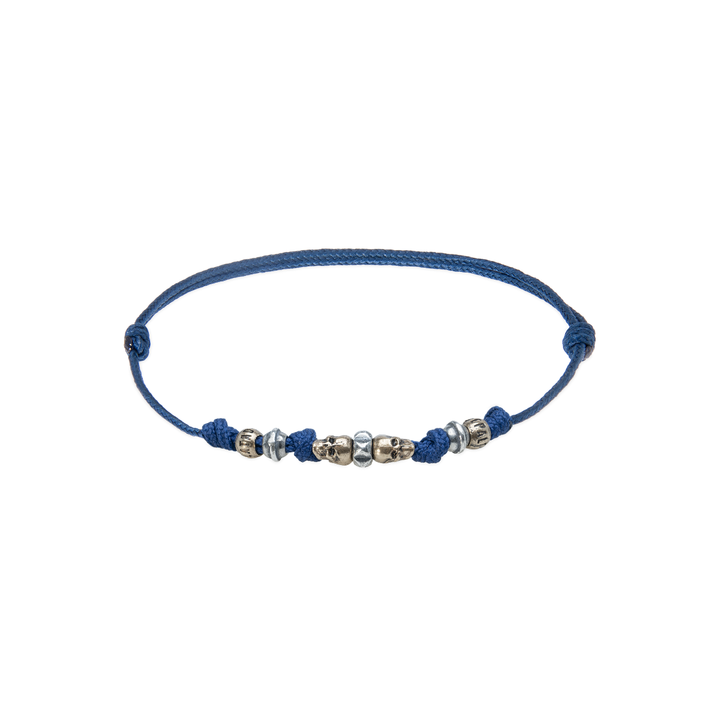 Pulsera Calavera Paprika de Plata 925, bronce y nylon