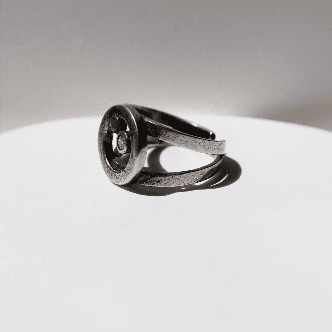 Anillo Mujer En con una espiral de plata 925 y un punto de bronce