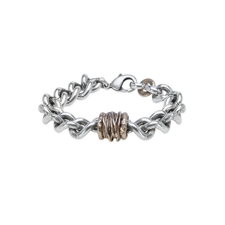 Pulsera Hombre Kadir de Plata 925 y bronce