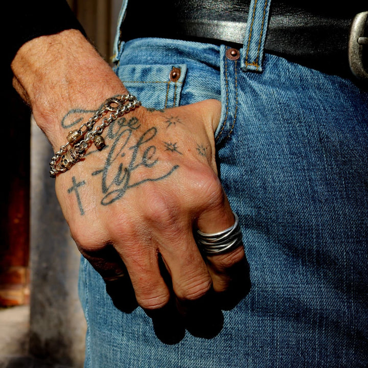 Pulsera Calavera Harira de Plata 925 y bronce