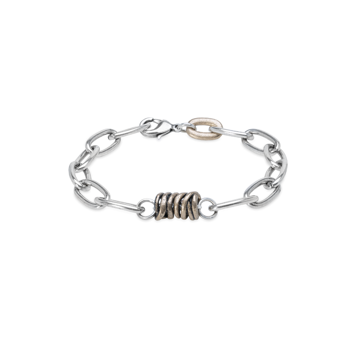 Pulsera Hombre Aminn de Plata 925 y bronce