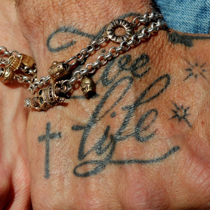 Pulsera Calavera Harira de Plata 925 y bronce