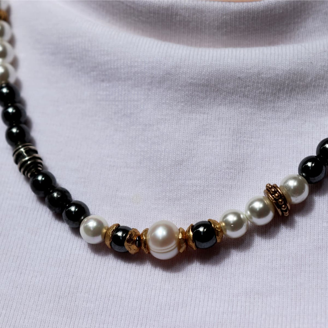 Collar Mujer Lúmina con Plata 925, bronce, perlas de agua dulce y hematites