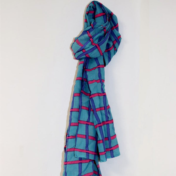 Sarong Unisex Azul Cuadros