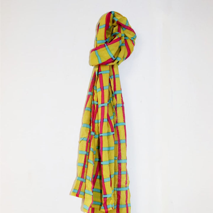 Sarong Unisex Amarillo Cuadros