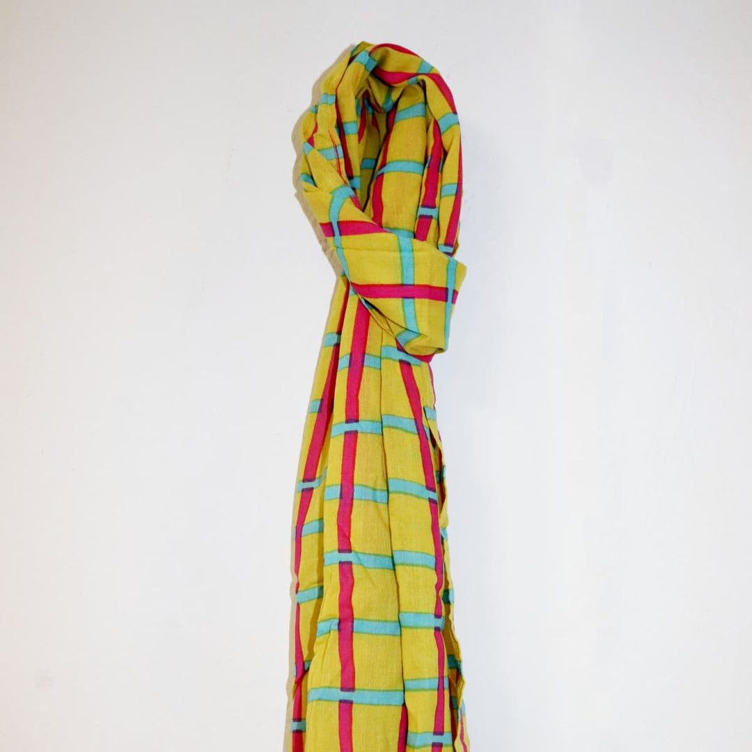 Sarong Unisex Amarillo Cuadros