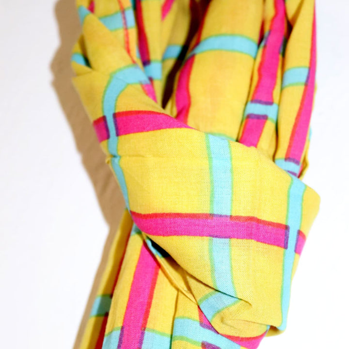 Sarong Unisex Amarillo Cuadros