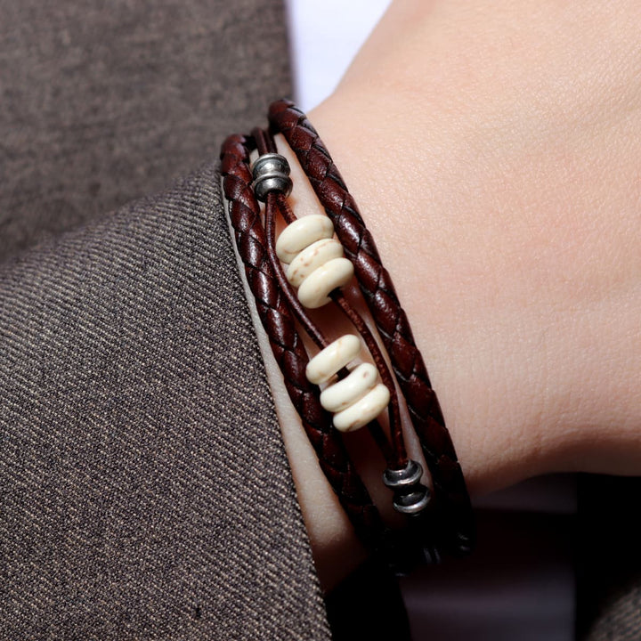 Pulsera Mujer Henna con Plata 925, cuero y perlas de agua dulce
