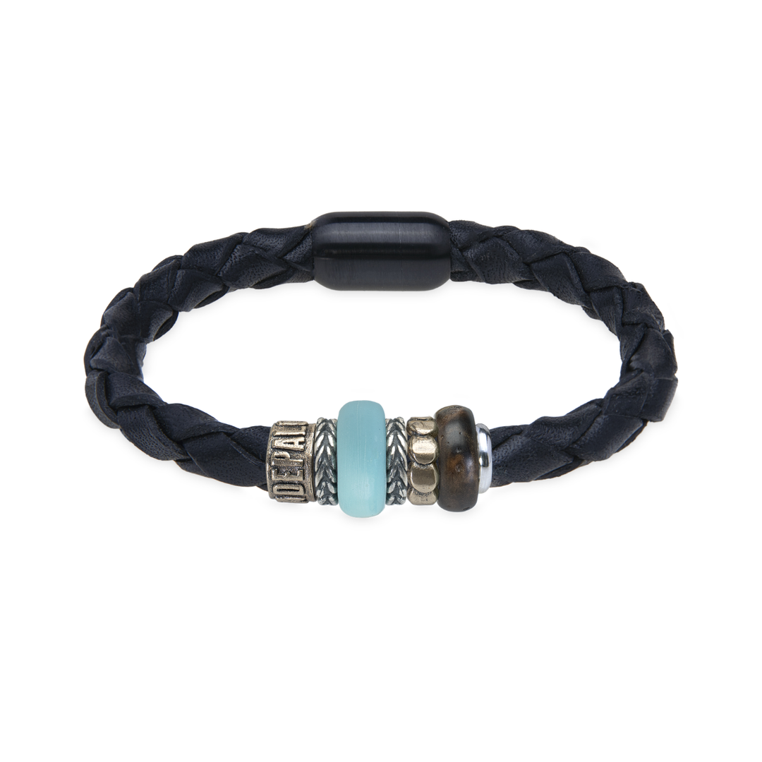 Pulsera de Cuero trenzado Hombre Samal