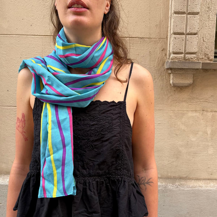 Sarong Unisex Azul Rayas
