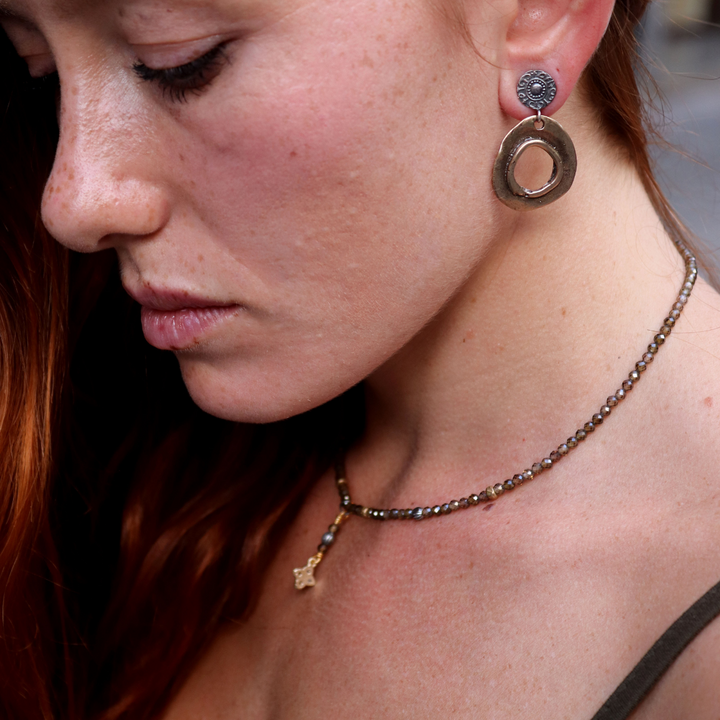 Tetsu Women's Earrings in Bronze and 925 Silver