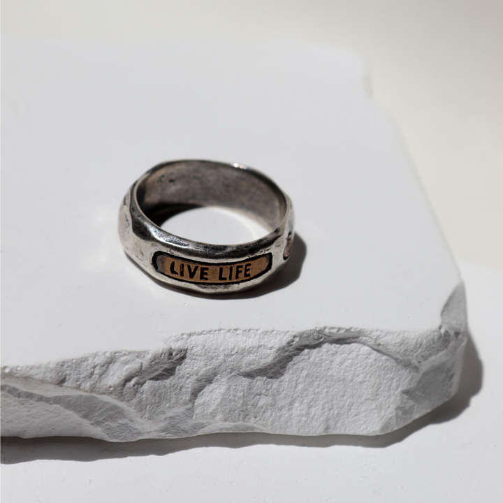 Anillo Hombre Fuyu de plata y bronce Live Life