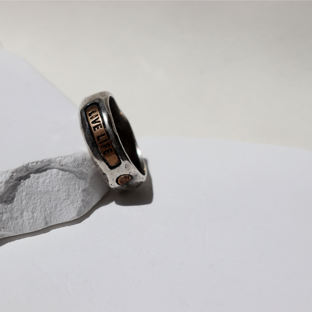 Anillo Hombre Fuyu de plata y bronce Live Life