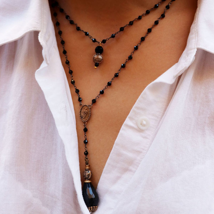 Collar Mujer Masbate de ónix y plata 925