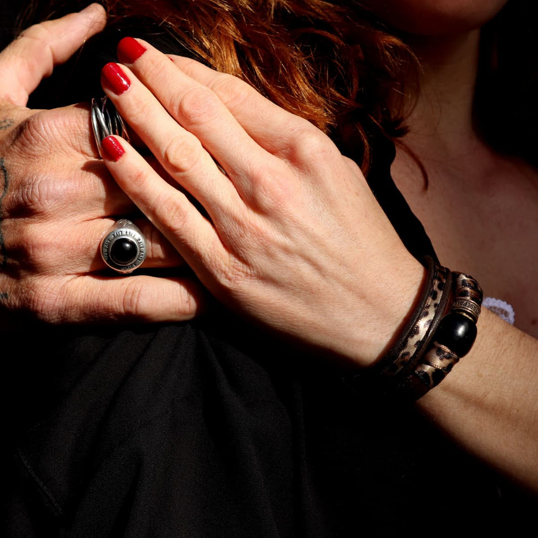 Pulsera Mujer Marrakech con Plata 925, bronce, cuero y textil