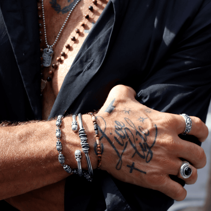 Roy Totenkopf Armband in 925 Silber