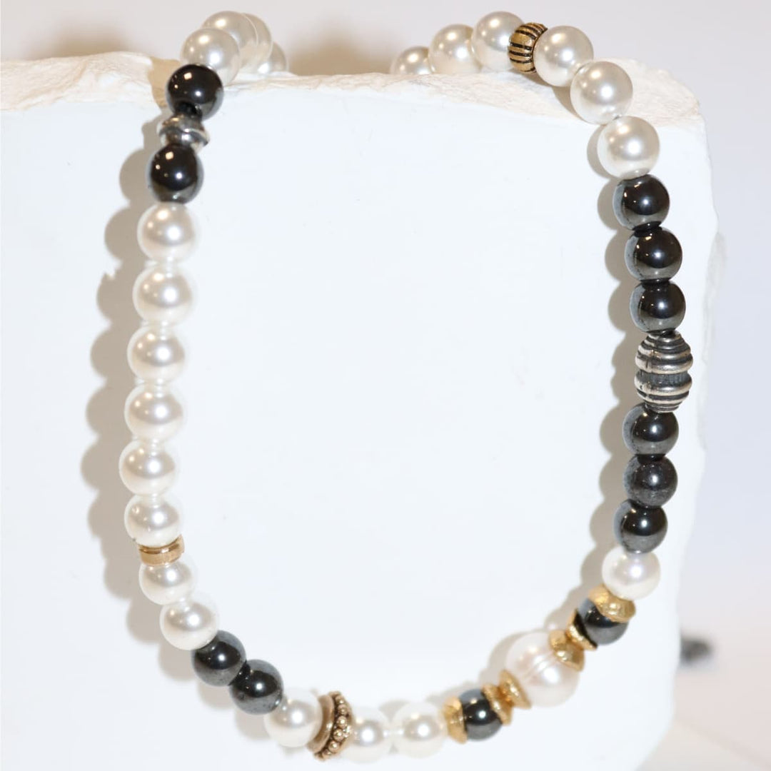 Collar Mujer Lúmina con Plata 925, bronce, perlas de agua dulce y hematites