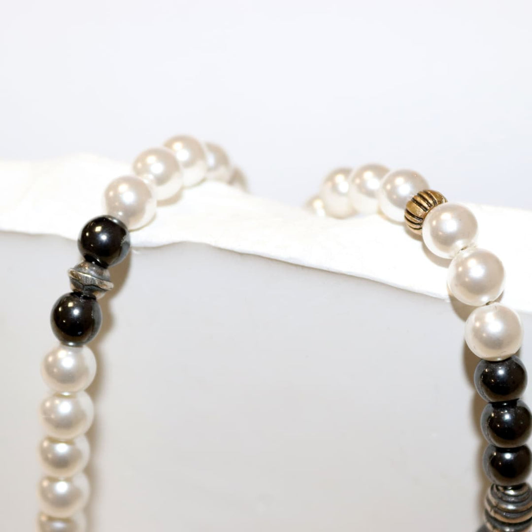 Collar Mujer Lúmina con Plata 925, bronce, perlas de agua dulce y hematites