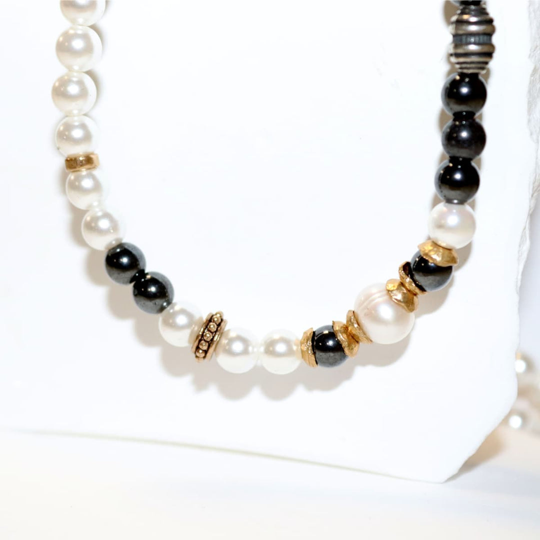 Collar Mujer Lúmina con Plata 925, bronce, perlas de agua dulce y hematites