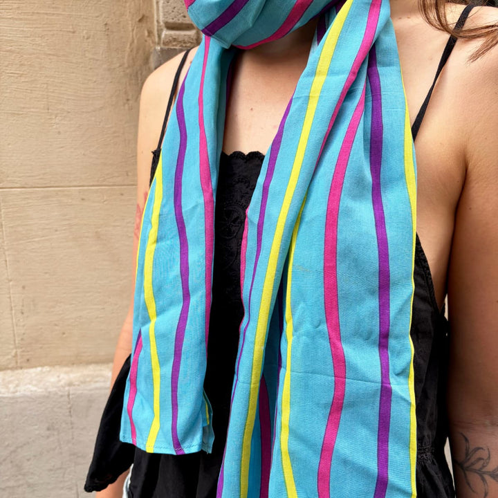 Sarong Unisex Azul Rayas