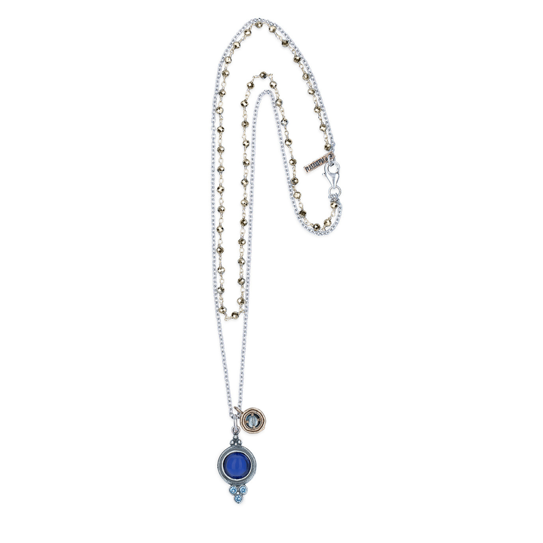 Collar Mujer Atlas de Plata 925 con calcedonia y circonitas olivina