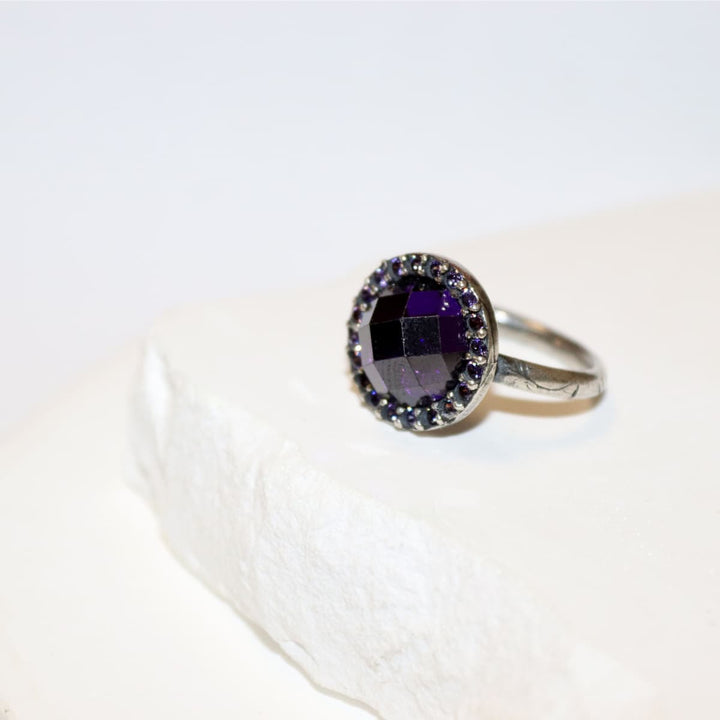 Anillo Mujer Menara de Plata 925 con circonitas amatista