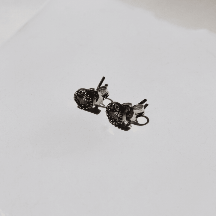 Tsuyu women's circular earrings made of 925 silver and white zirconia