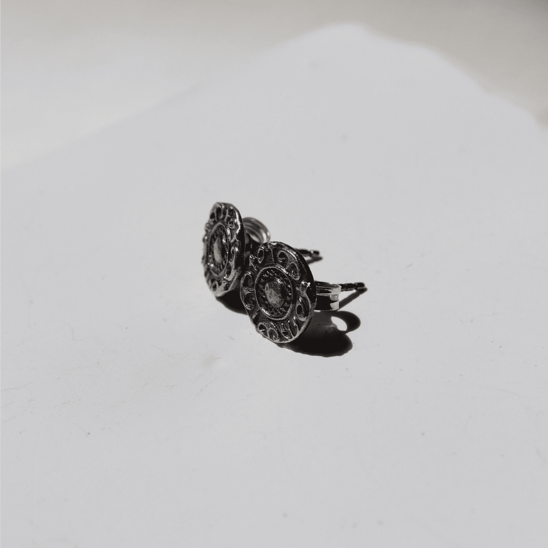 Mayonaka Women's Earrings in 925 Silver Engraved