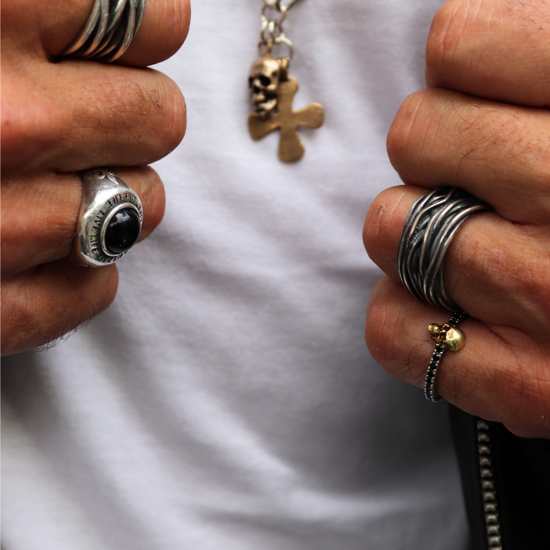 Enasu Men's Ring in 925 Sterling Silver in the Shape of a Ball