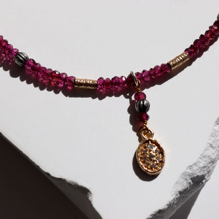 Collar Mujer Aetheris de granate y plata 925