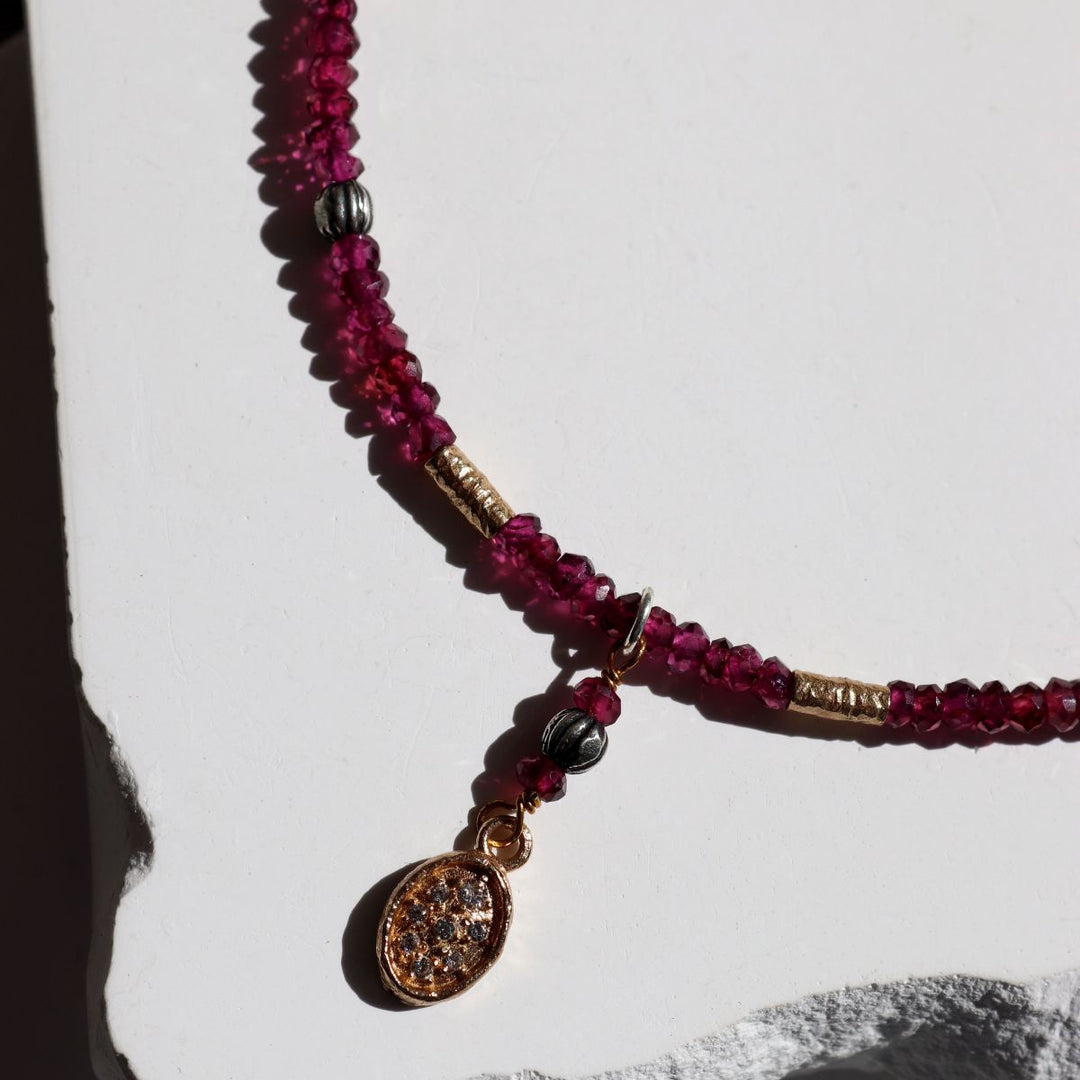 Collar Mujer Aetheris de granate y plata 925