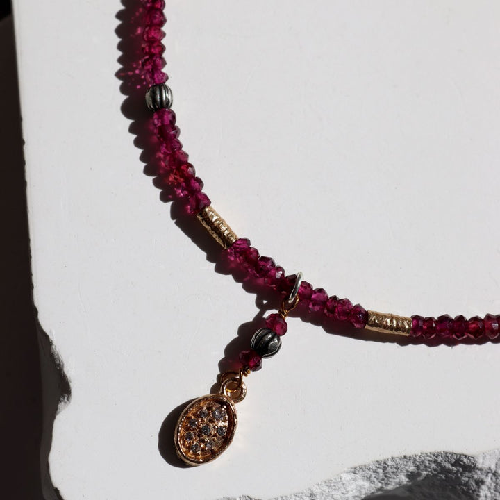 Collar Mujer Aetheris de granate y plata 925