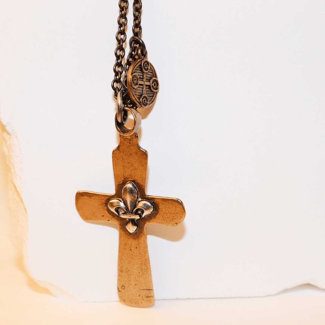 Collar Hombre Jorge cadena de plata 925 con cruz