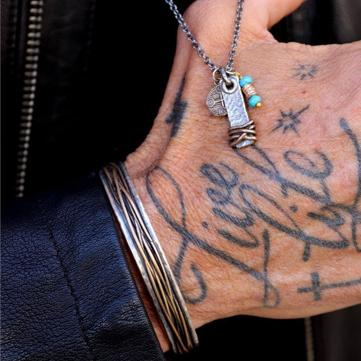 Senu Men's Bracelet made of 925 silver and bronze threads