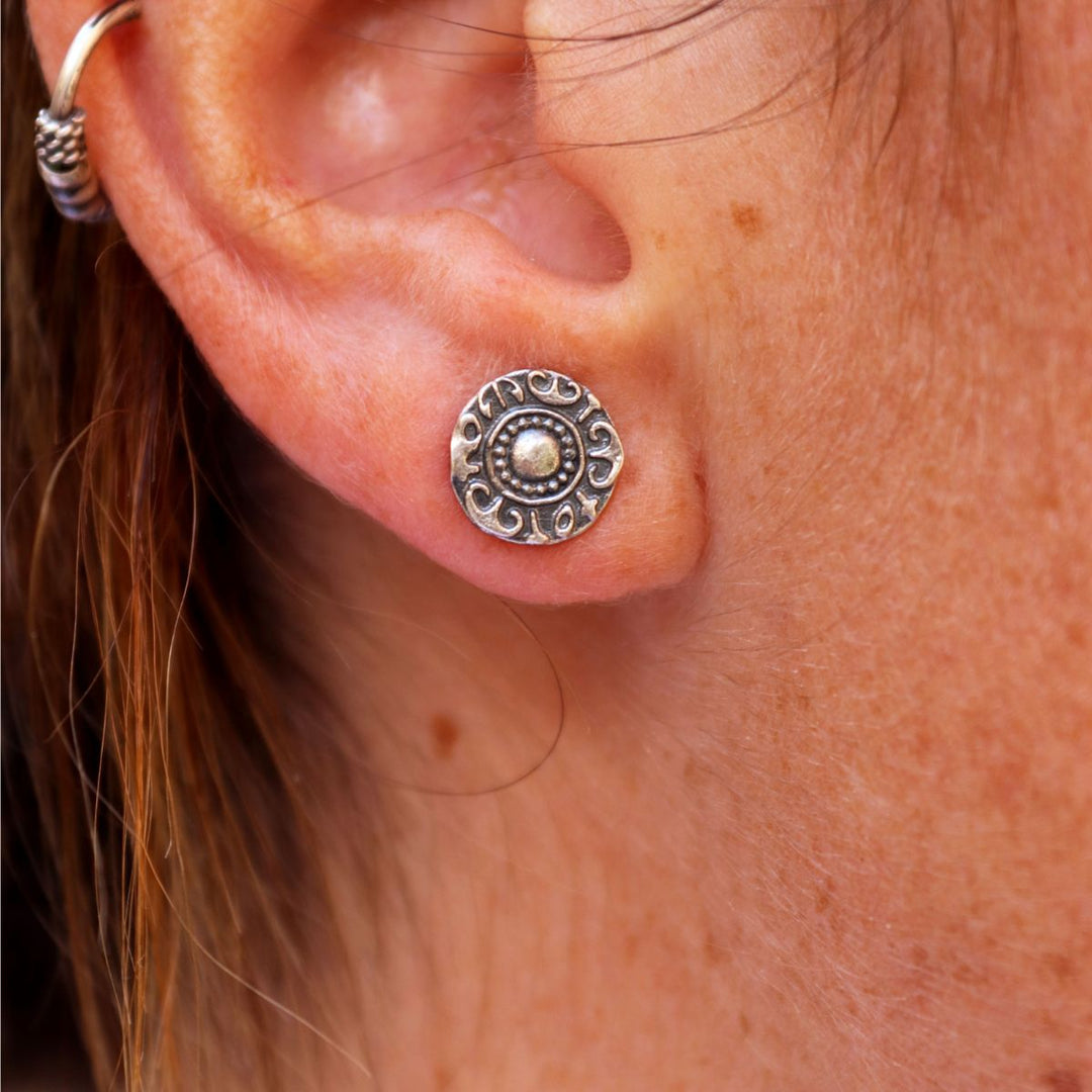 Mayonaka Women's Earrings in 925 Silver Engraved