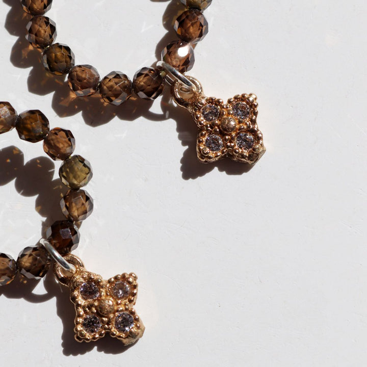 Zoriel Damenohrringe aus 925er Silber und natürlichen braunen Steinen