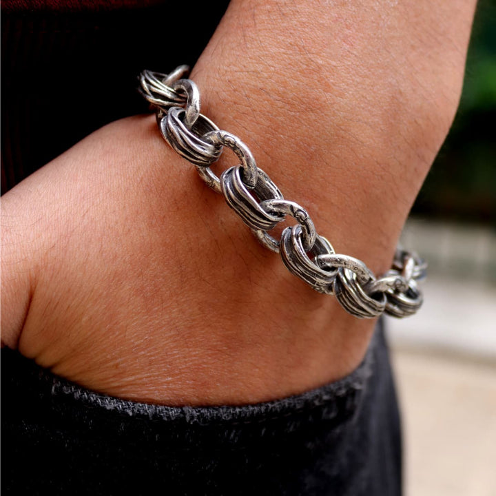 Gregos Signature Men's Bracelet in 925 Sterling Silver