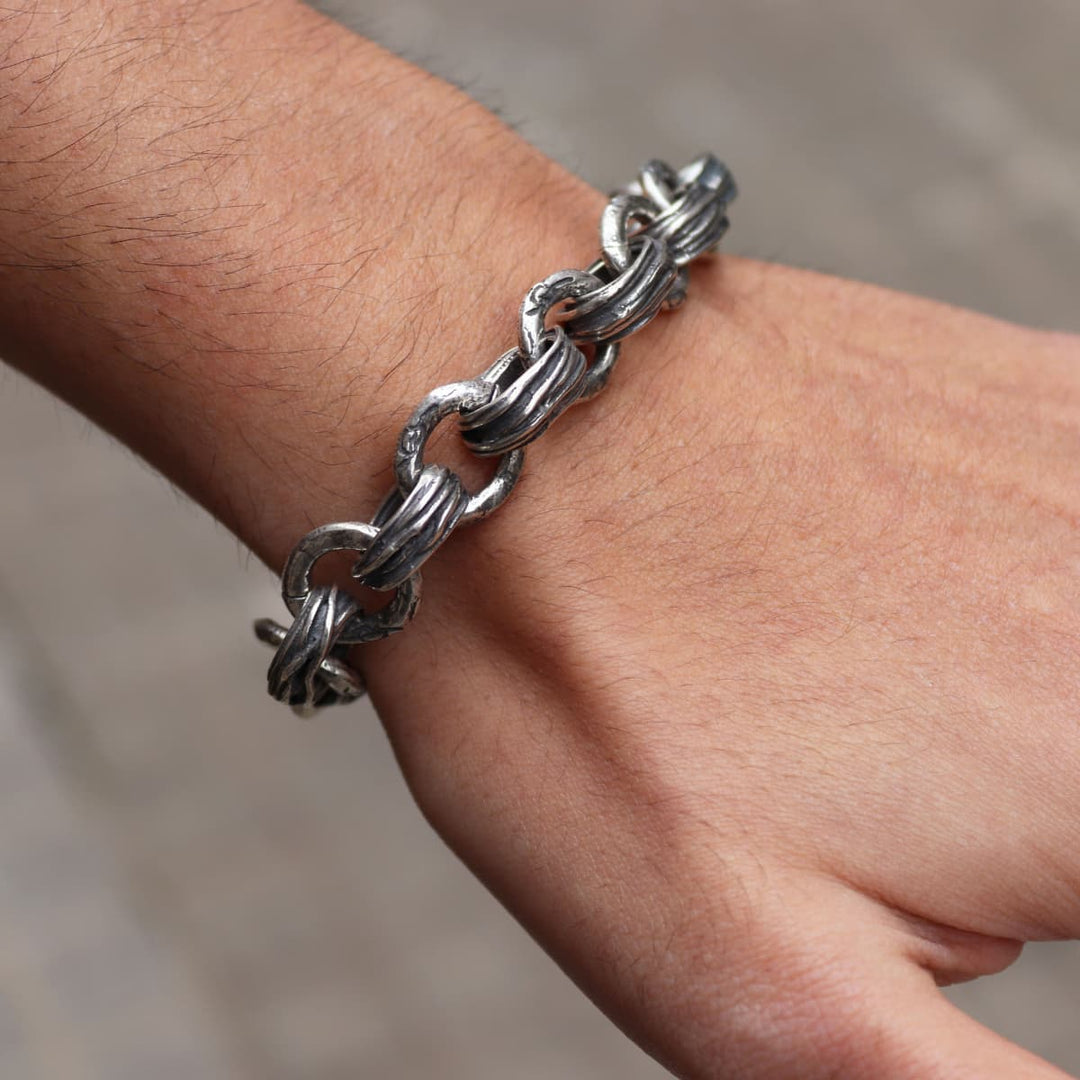 Gregos Signature Men's Bracelet in 925 Sterling Silver