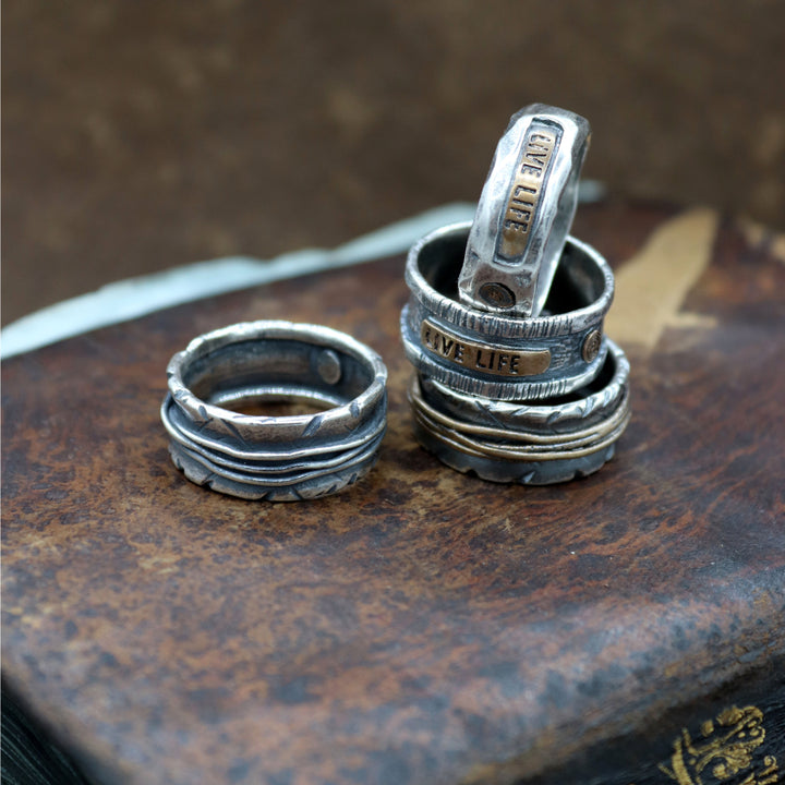 Anillo Hombre Fuyu de plata y bronce Live Life