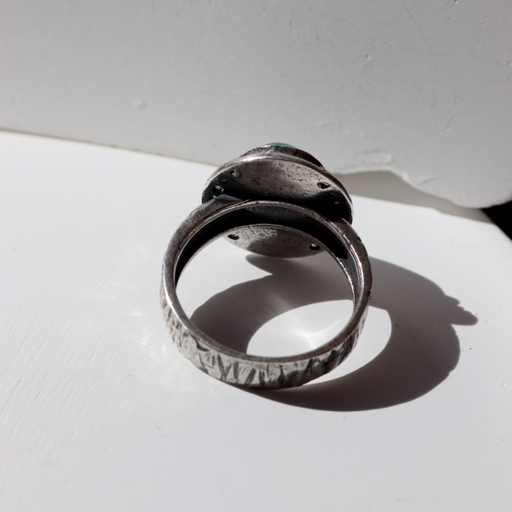 Meikai Damenring aus 925er Silber und türkisfarbenem Stein 