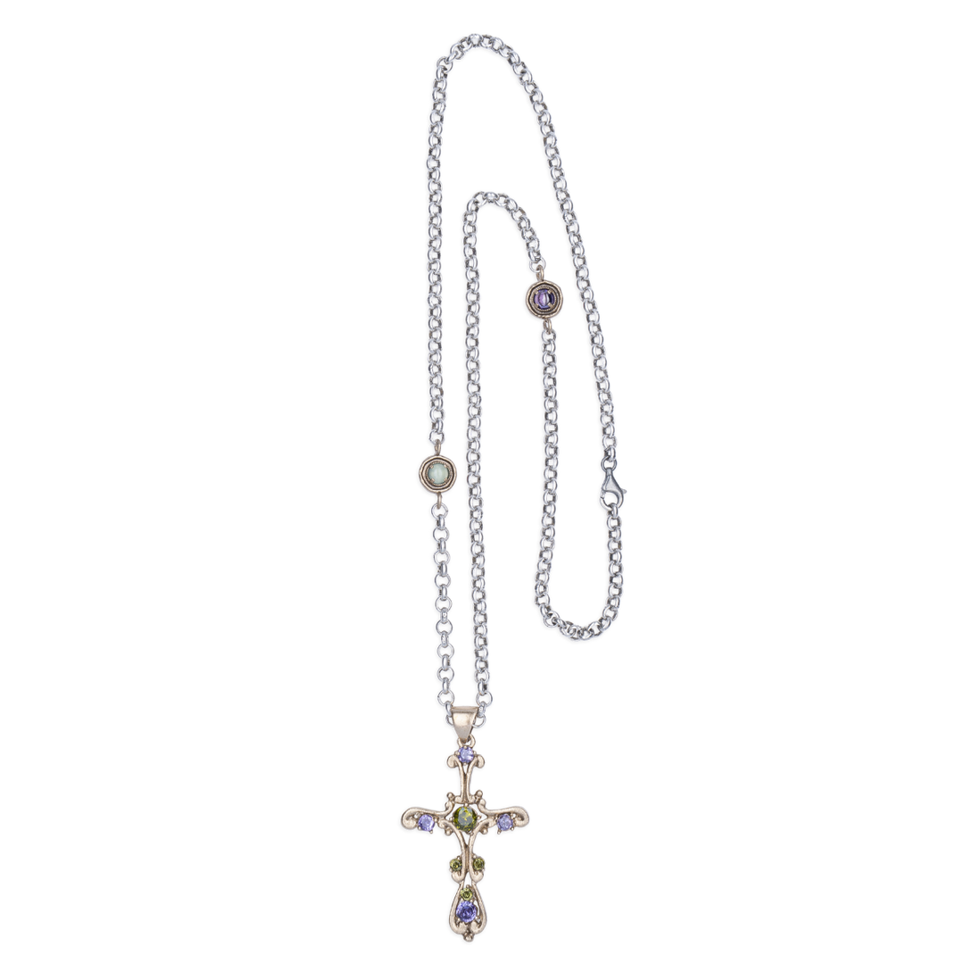 Collar Mujer Casbah con Plata 925, amatista y olivina