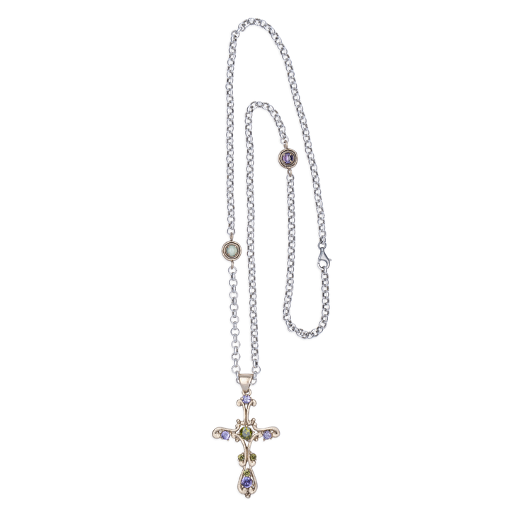 Collar Mujer Casbah con Plata 925, amatista y olivina