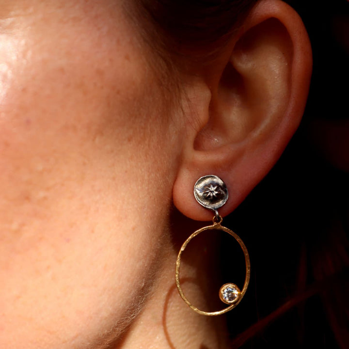 Pendientes Mujer Tafilalt con Plata 925, bronce y circonitas