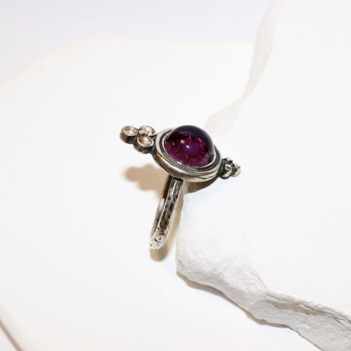 Anillo Mujer Samira de plata 925 con amatista y circonitas