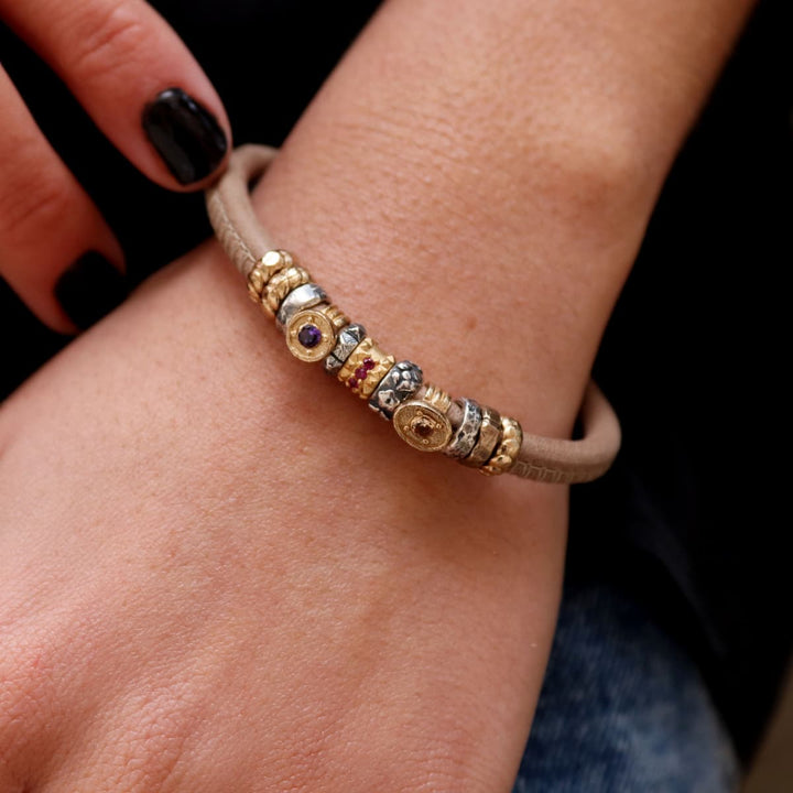 Soren Women's Bracelet in Brown Leather and 925 Silver